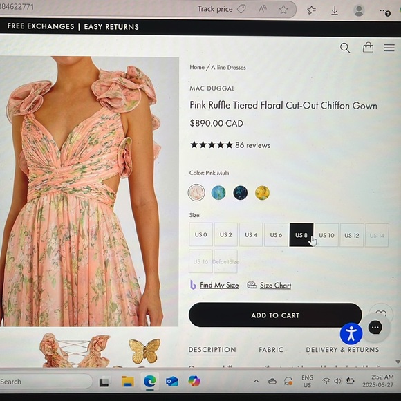 Mac Duggal A-line Back Lace Chiffon Gown - Picture 8 of 8